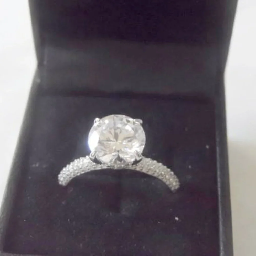 Diamonique 4.65ctw Sterling Silver Engagement Ring Size 10